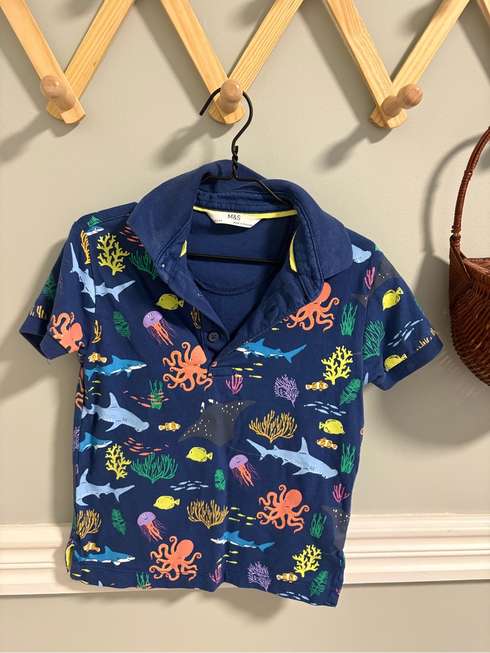 Marks and Spencer Ocean Print Polo Shirt